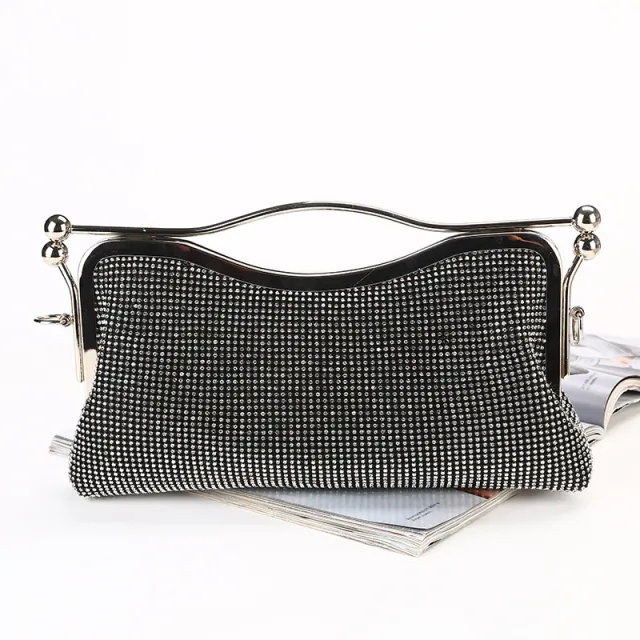 New Fashion Diamond Clutch Ladies Large Capacity Chain Black - Shop at LoveMi