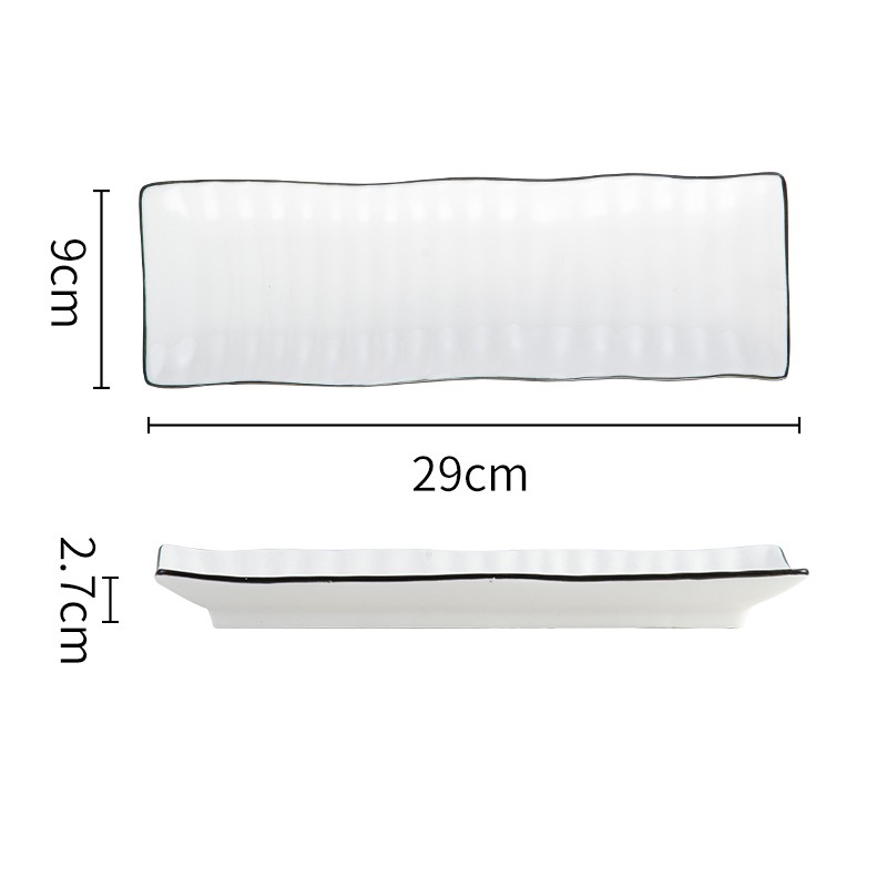 Title 7, Rectangular Ceramic Sushi Plate Tableware