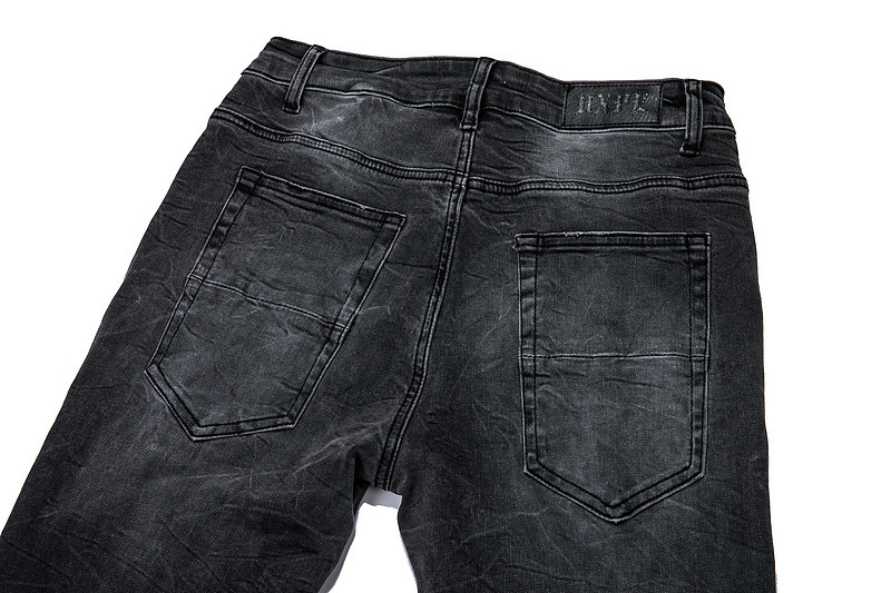 Title 3, Black Punk Wind Pressure Shaft Distressed Jeans...