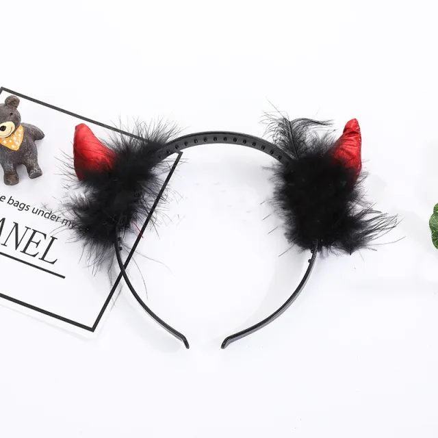 Halloween Decoration Props Demon Horn Headband Atmosphere Performance Small Red Horns - Shop at LoveMi