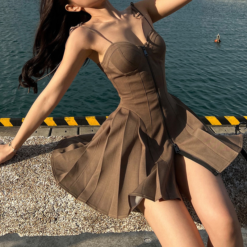 Slim-fit Suspender Dress Spring And Summer Design Shows Thin A-line Short Skirt