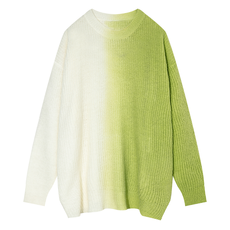 Casual All Match Loose Contrast Color Couple Sweater