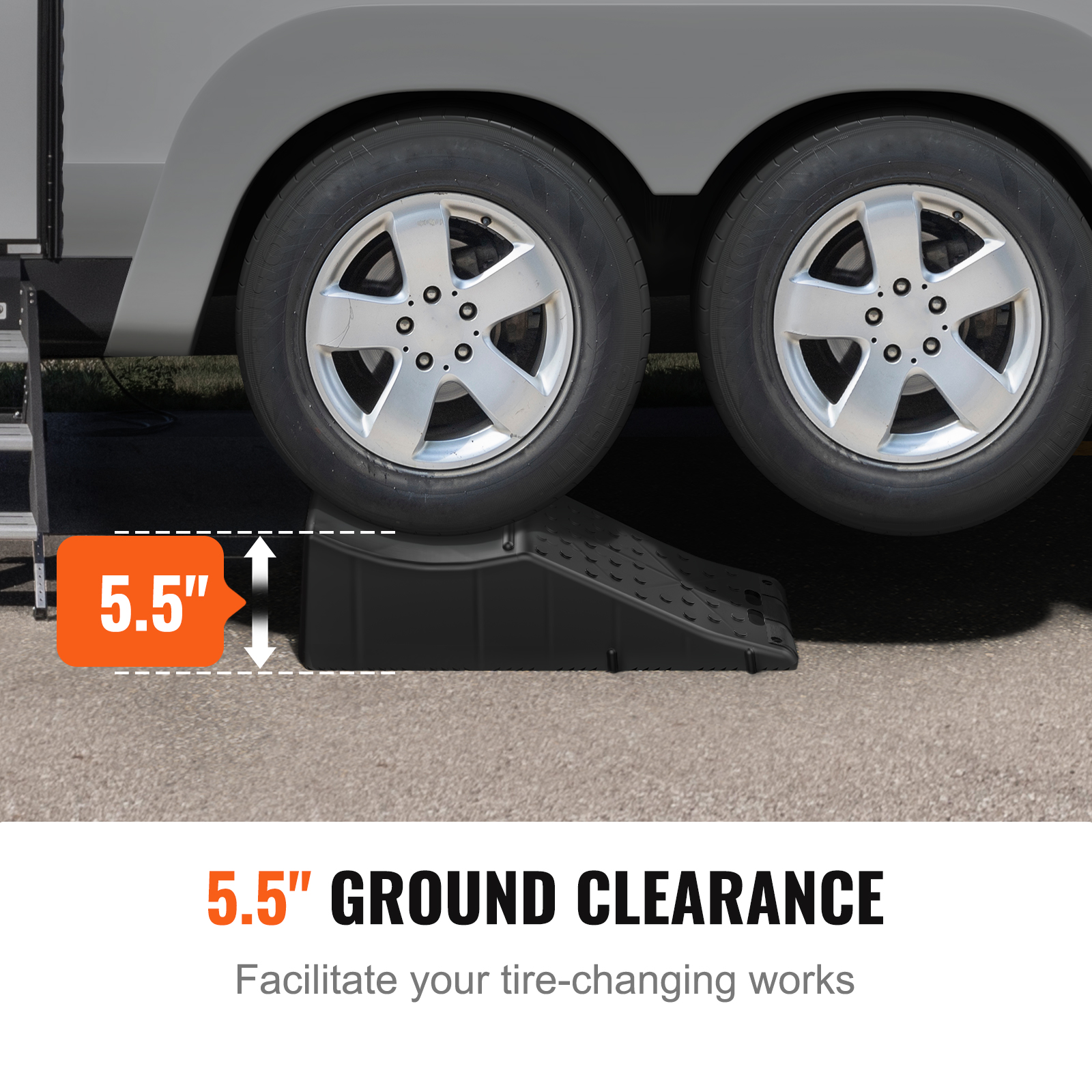 VEVOR 10-ton car service ramp non-slip ribbed deck surface close-up