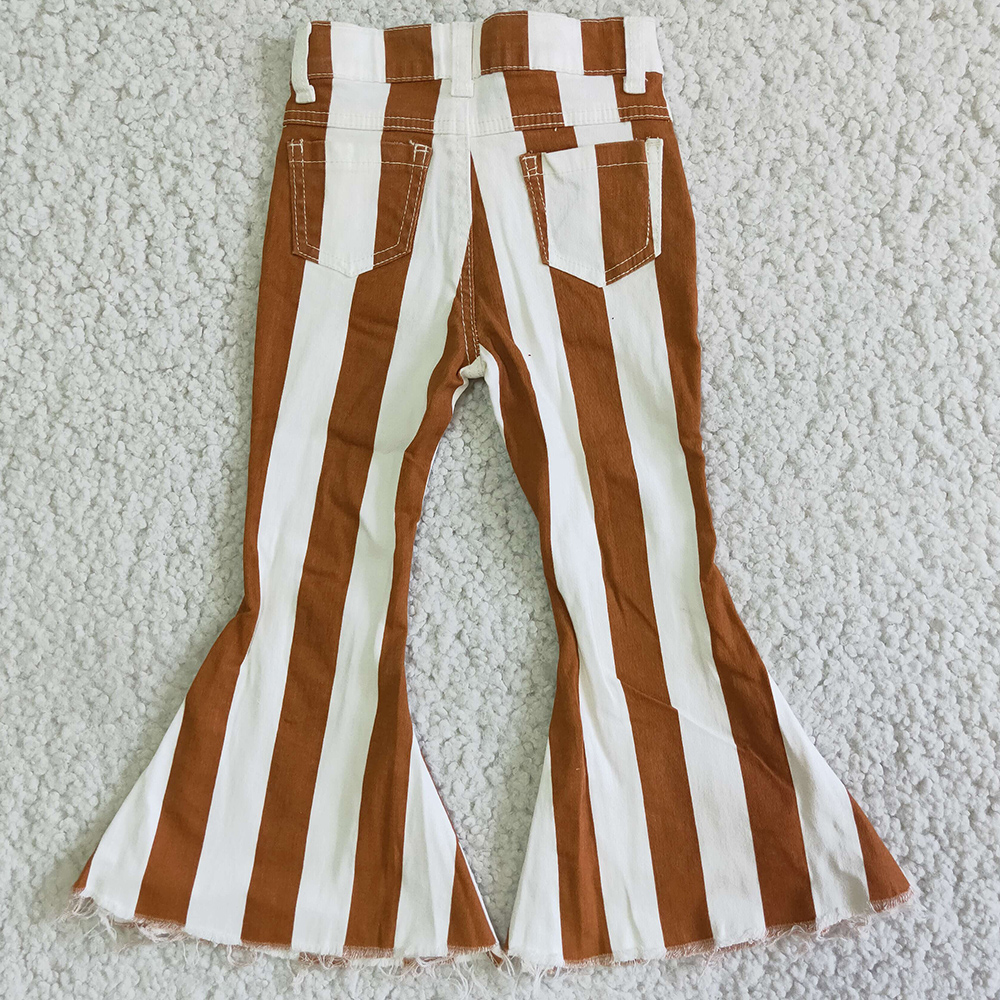 Wholesale New Fashion Baby Girls Denim Striped Bell Bottom