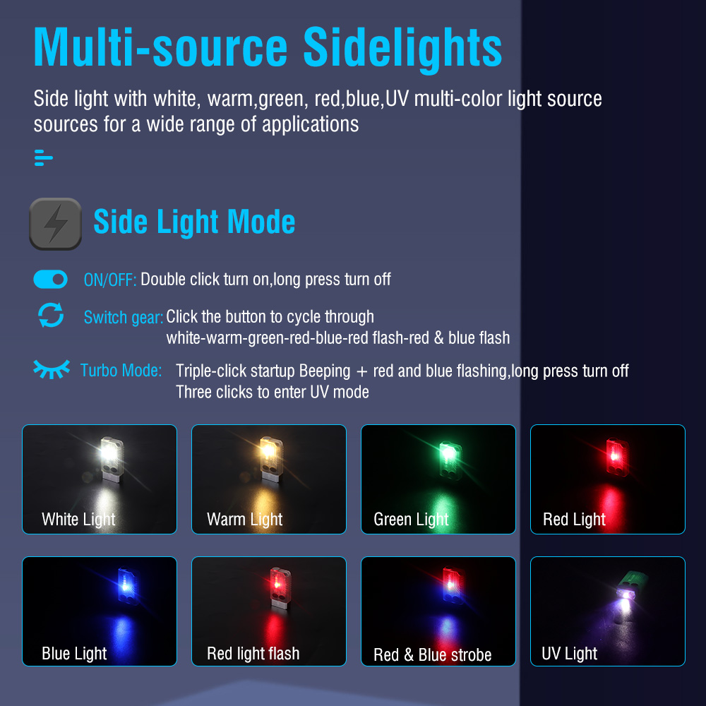 LED Mini Keychain Light EDC Pocket Flashlight Camping Torch Rechargeable UV Lamp — image 4