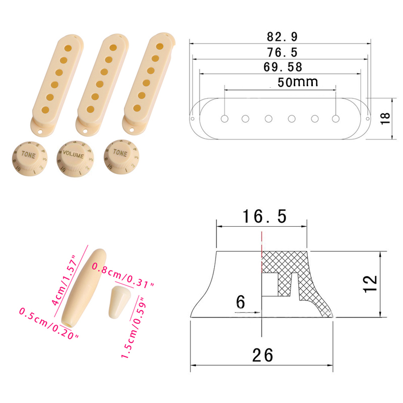 Title 1, Guitar Pickup Cover Set Shell