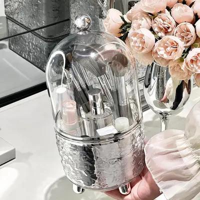 Large Capacity Bathroom Vanity Makeup Brush Storage Rack Organizer_voghion.com