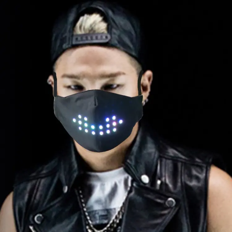LED Display Luminous Voice Control Mask Party