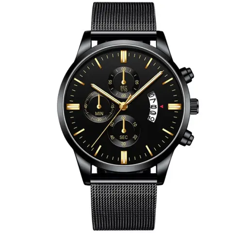 Mens Business Luxury Watches for Men Mesh Band Quartz