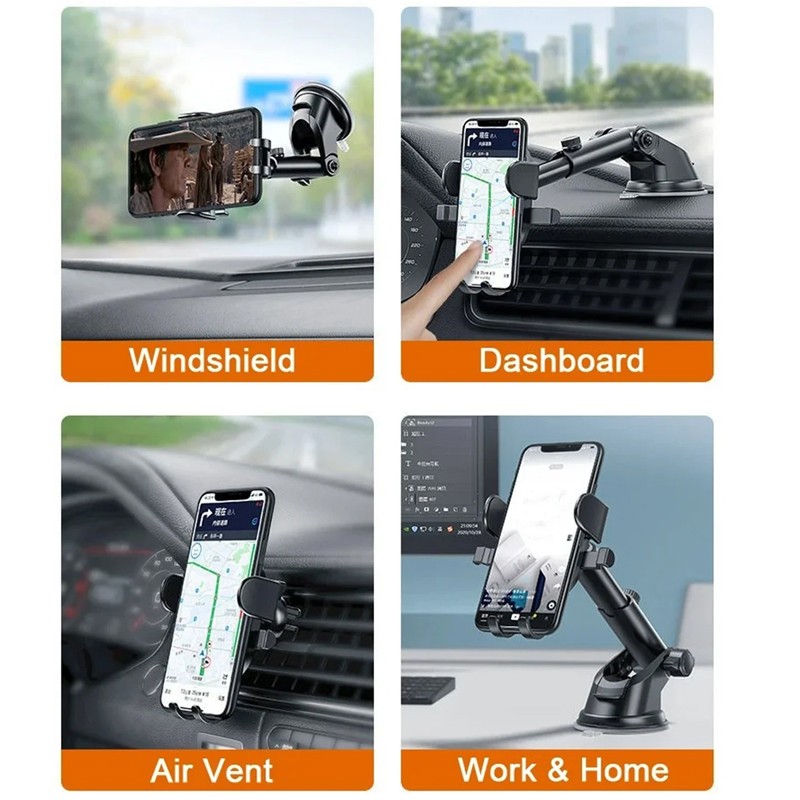 Universal Car Phone Mount Upgraded Suction Clip 360