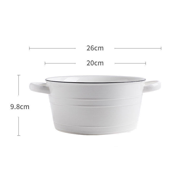 Title 1, Nordic Simple Binaural Ceramic Soup With Lid Sa...