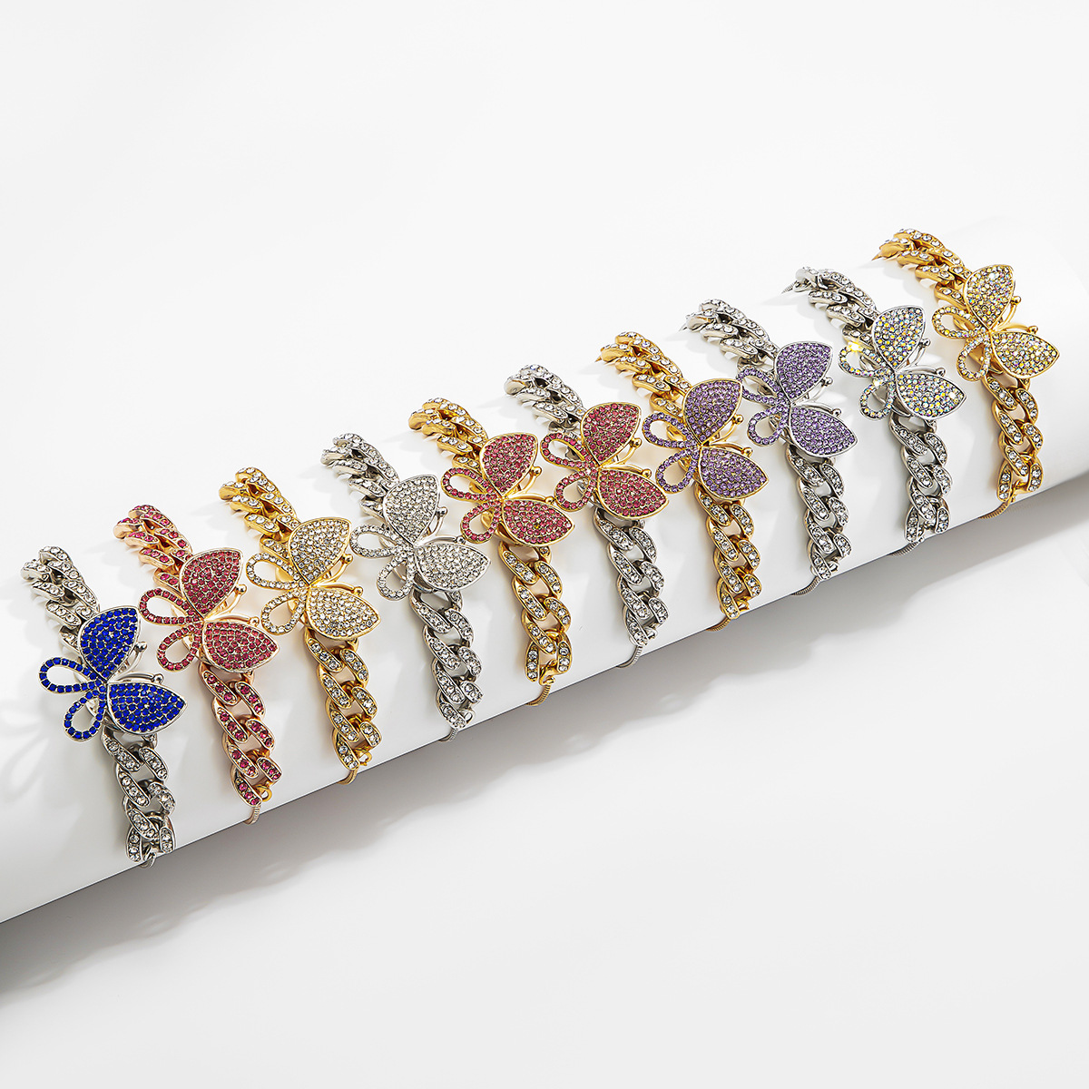 Retro Niche Design Diamond Butterfly Bracelet