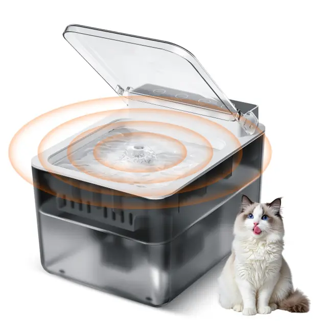 Wireless Charging Battery Driven 304 Stainless Steel Cat Automatic Induction Pet Water Fountain 3L - Shop at LoveMi