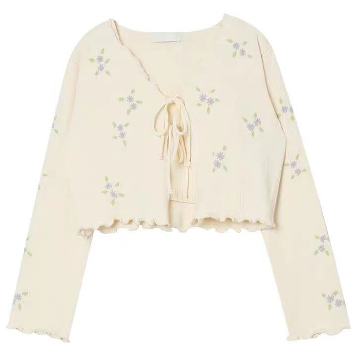 Sweater Women's New Sun Protection Clothes Knitted Cardigan  Suspenders Two-piece Suit