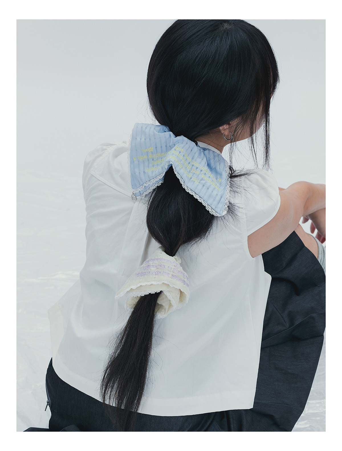 Bubble Headband Lace Four Corner Headband Original Versatile High-end Hair Accessory Square Large Intestine Headband — foto 9