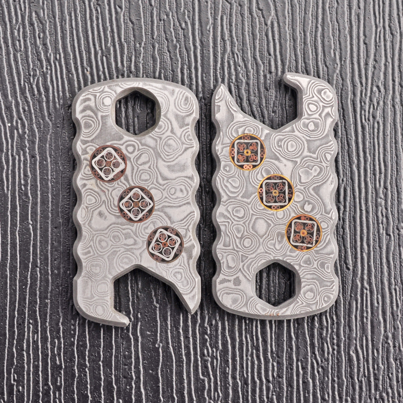 Damascus Steel Dog Tag Outdoor Tools
