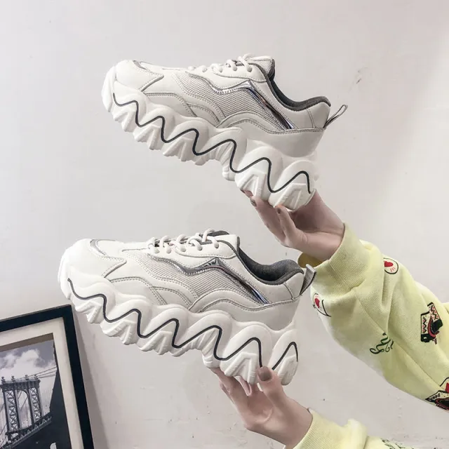 Daddy Sneakers White Casual Shoes Ladies Grey - Shop at LoveMi