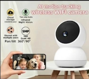 Smart WiFi Indoor Baby Monitor Camera 360 Pan Tilt With Pet Tracking 4