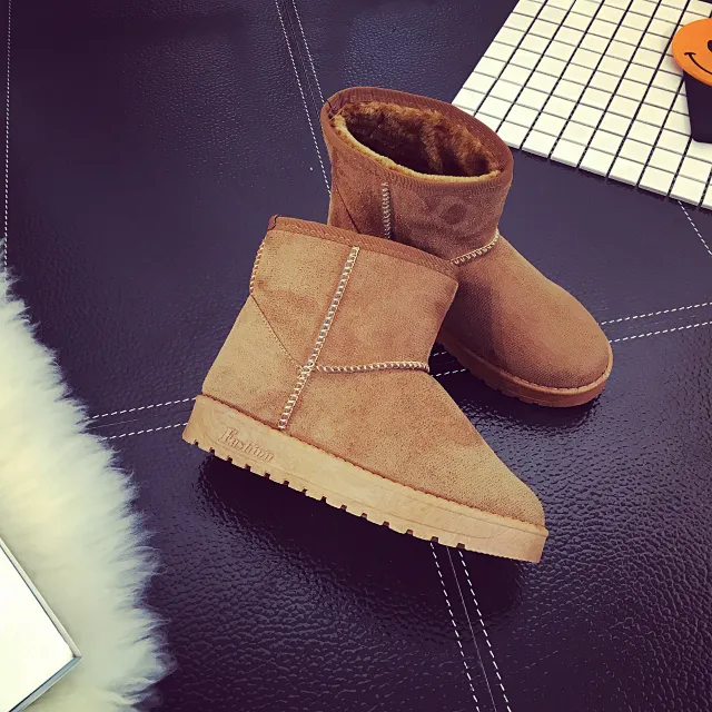Snow Boots Winter Faux Fur Women Shoes Camel - Shop at LoveMi