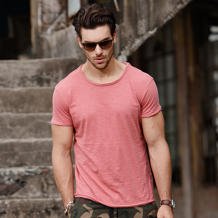 Slim Thin New Round Neck Solid Color T-shirt