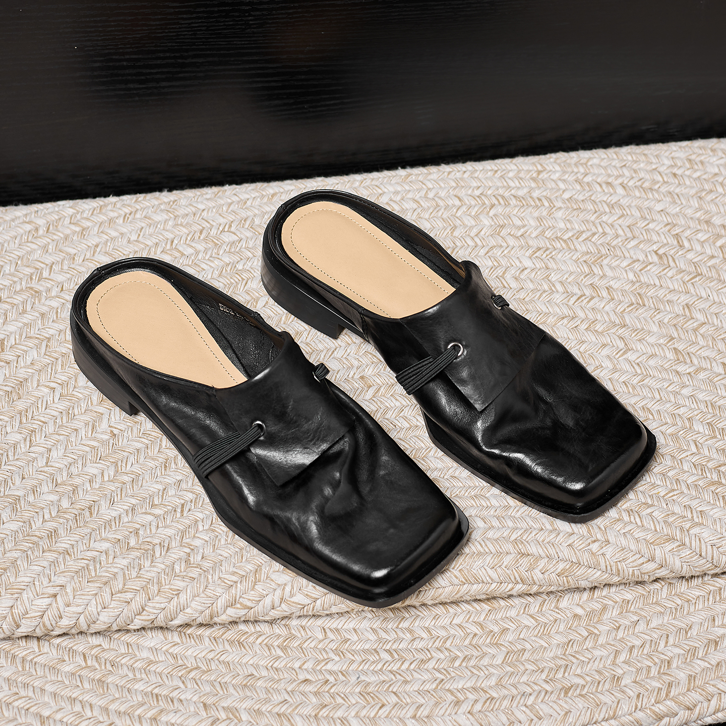 Women's Leather Mule Slides Detail Shot - Sarah Express