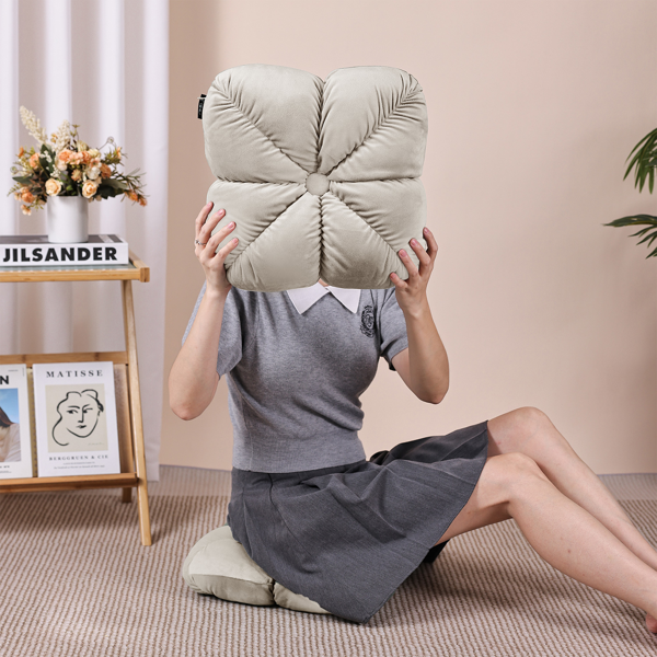 Set Of Two 14in  Square Velvet Flower Knot Accent Throw Pillows