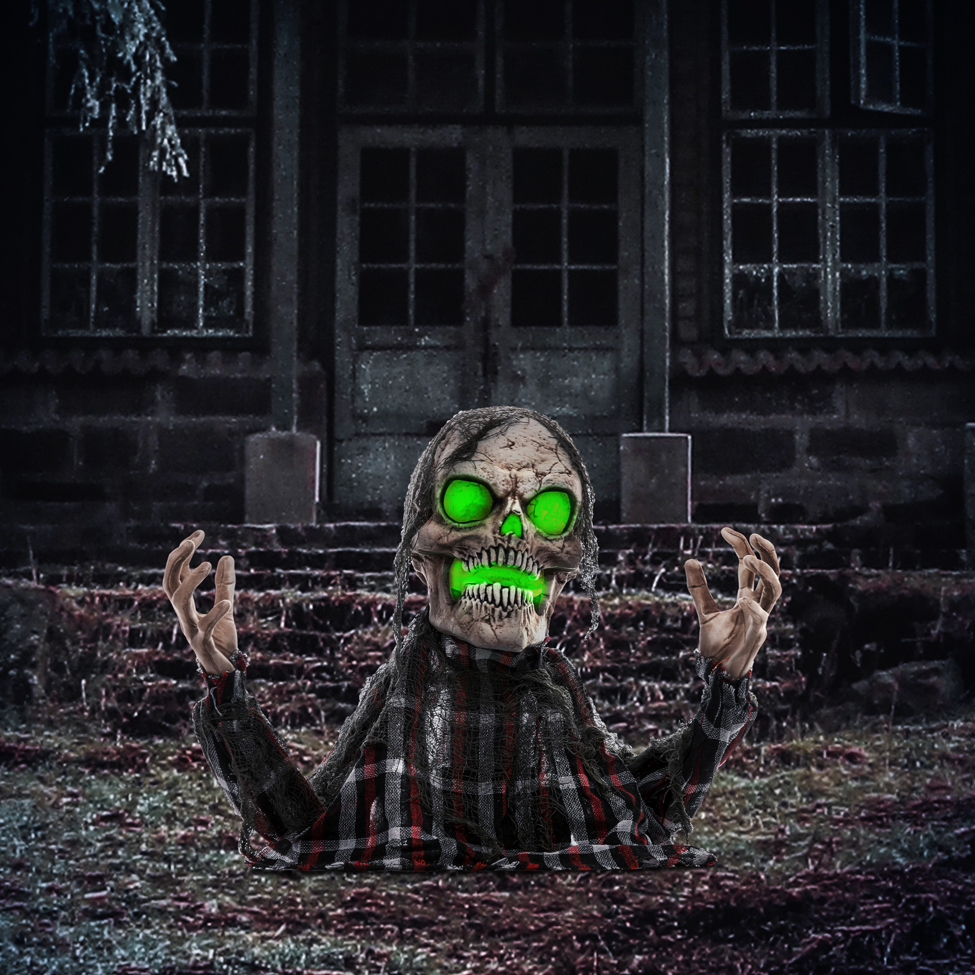 A 70 centimeter tall groundbreaker skeleton halloween
