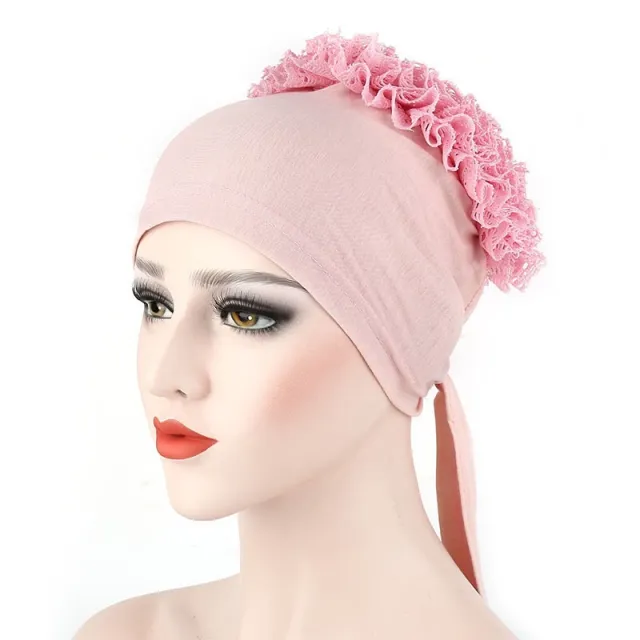 Large Flower Solid Color Lace Plate Flower Hat Pink - Shop at LoveMi