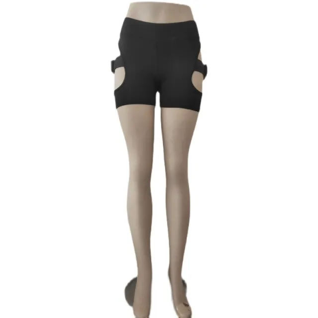 Super Tight Shorts High Waist Pockets And Slim Hips Black - Shop at LoveMi
