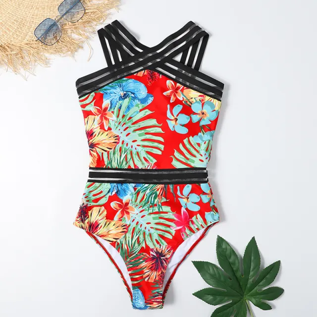 One piece Printed Bikini Red - Shop at LoveMi