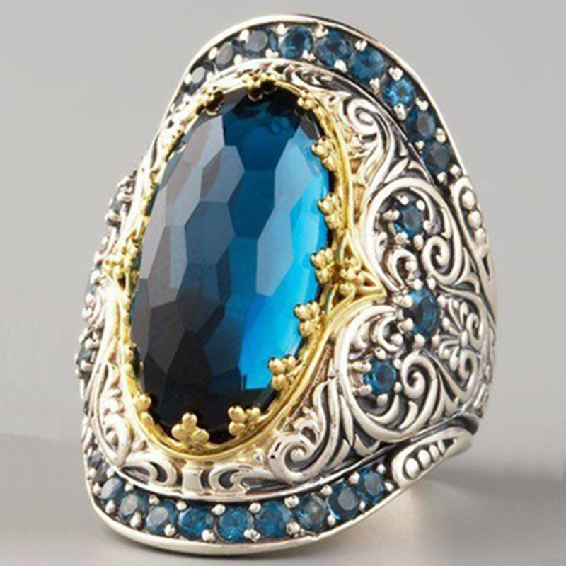 Topaz Separation Ring European And American Gold Plated