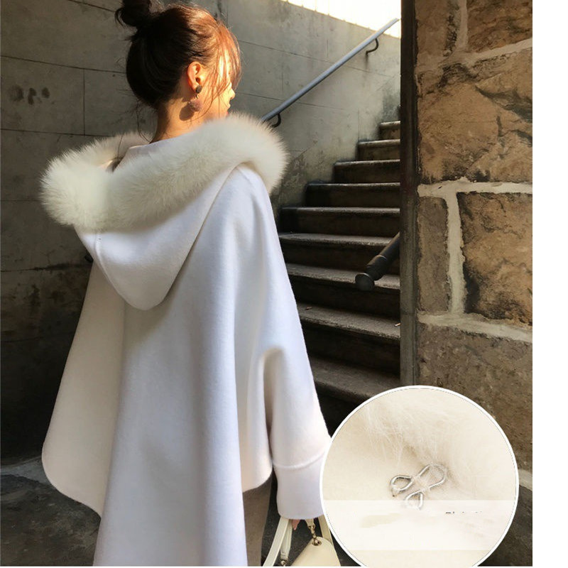 Fox Fur Korean Loose Cape Coat Fur Shawl
