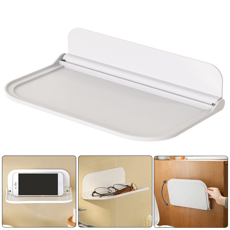 Foldable Floating Shelf Wall Mounted Display Shelves Bathroom — image 10