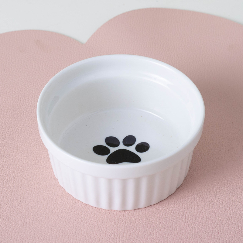 Single bowl black paw print