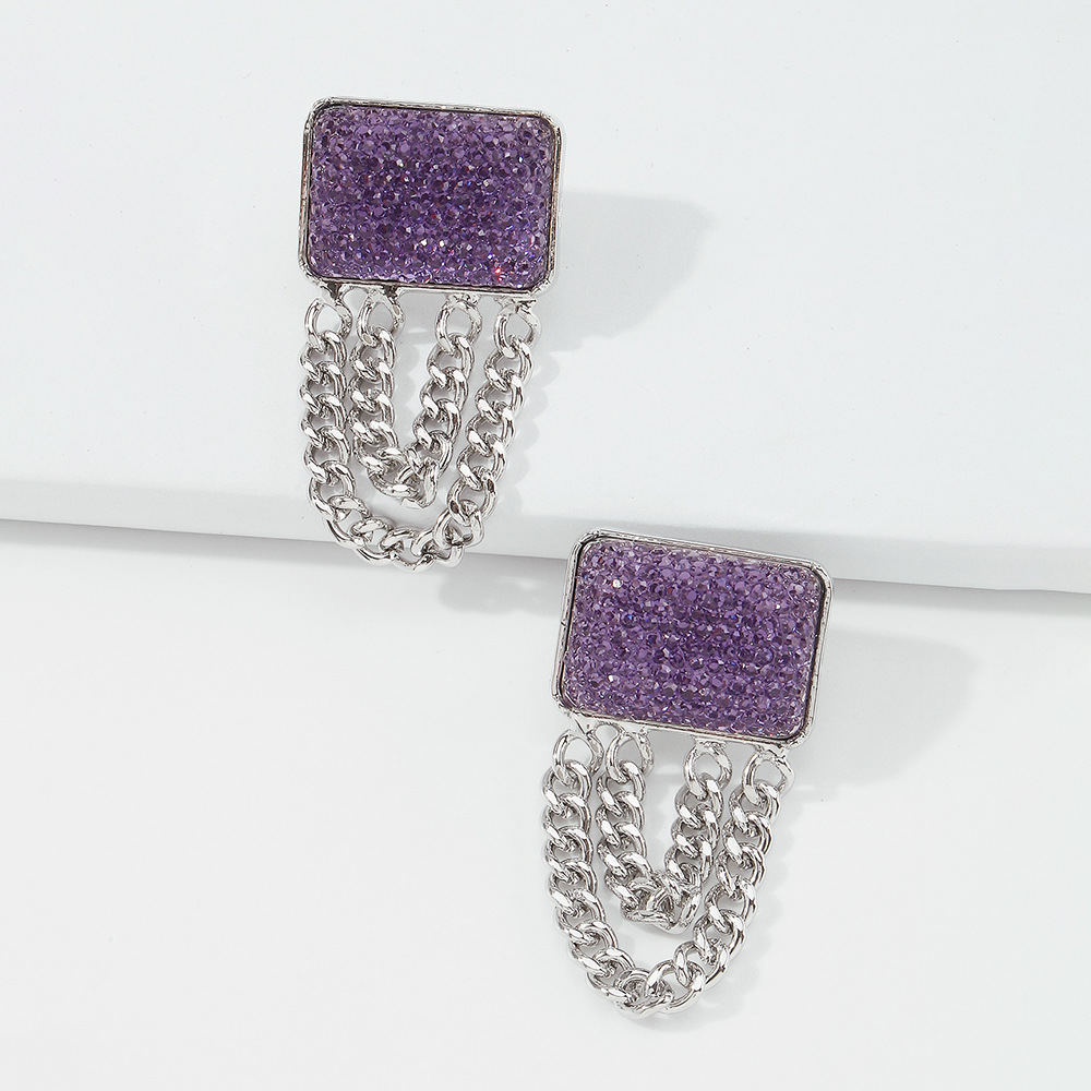 Simple Diamond Retro Niche Earring Alloy