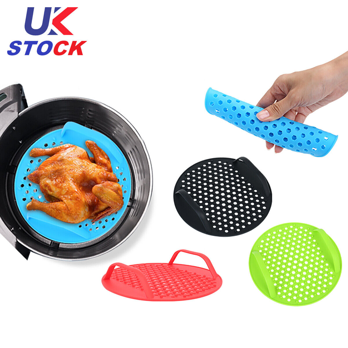 Reusable Air Fryer Silicone Pot Basket Liner Mat Tray Non-Stick For Oven Baking — image 12