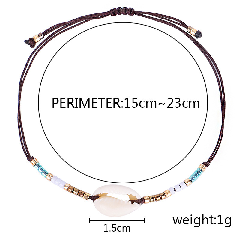 Title 1, Pulsera trenzada con cuentas de concha para muj...