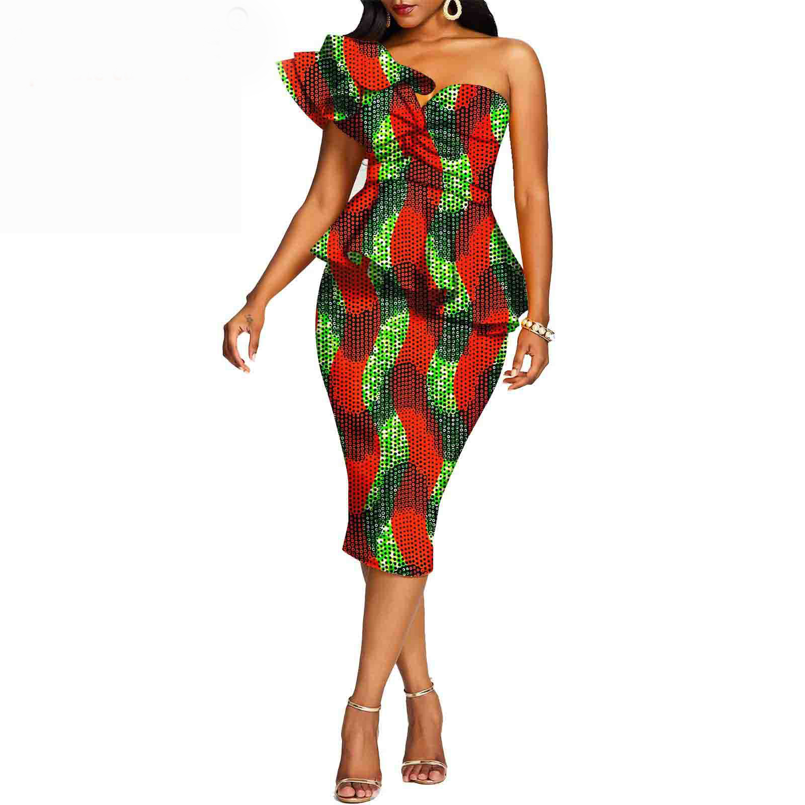 Women's Printed Batik Cotton Fashion Dress