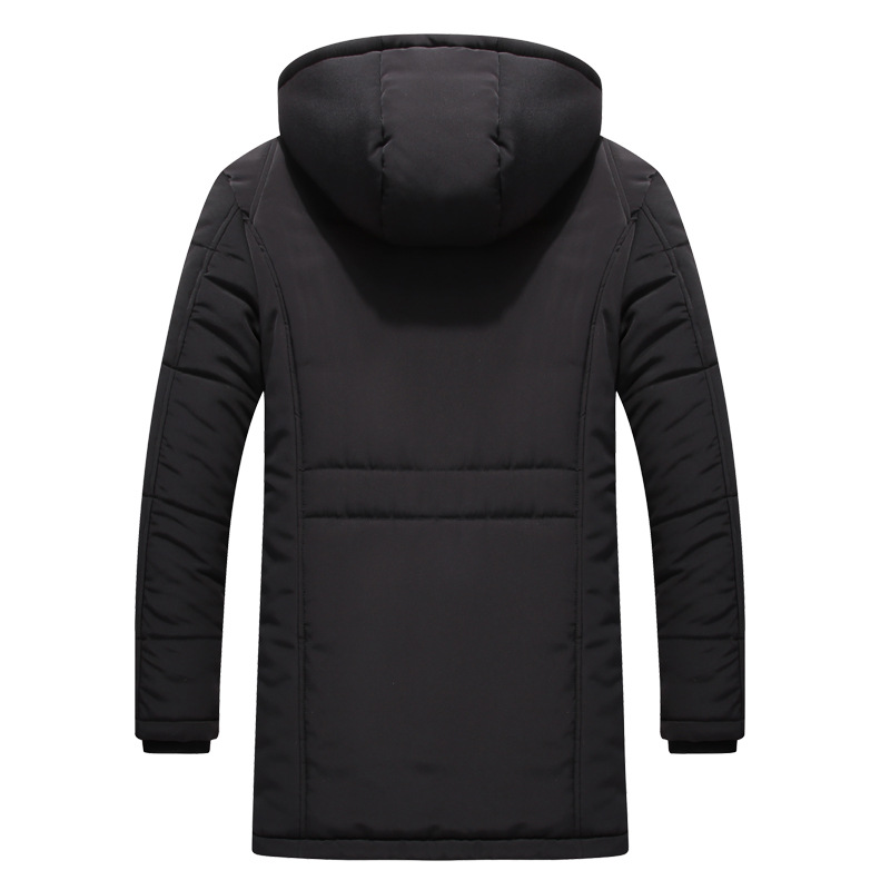 Mid-length Men's Cotton-padded Jacket With Hood
