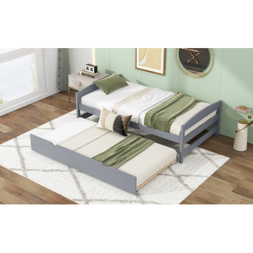 Twin Size Platform Bed with Twin Size Trundle β photo 6
