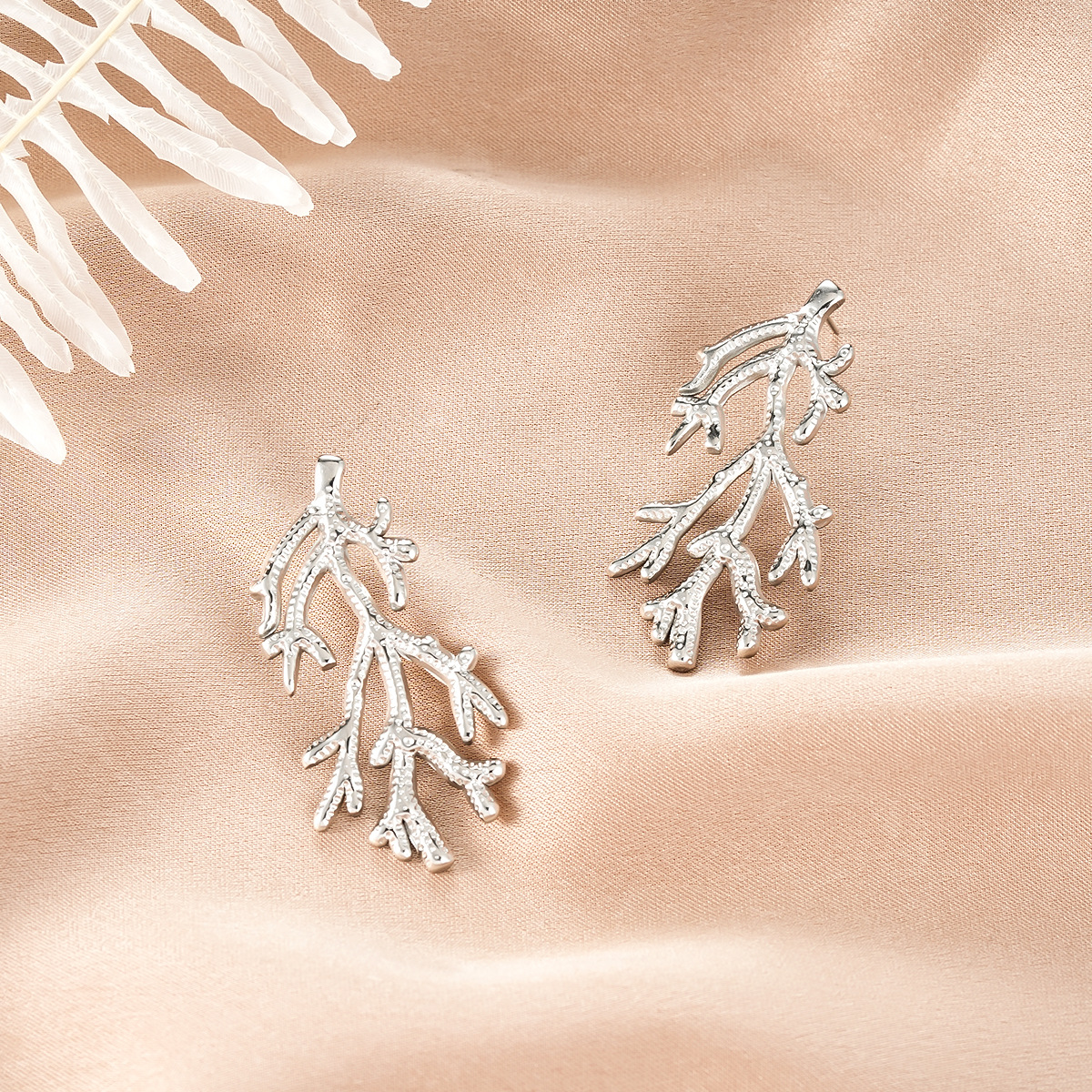 Oval Stainless Steel Earrings, Trendy Geometric Heart Texture, 18K Gold Plated Ear Studs,... thumbnail 7