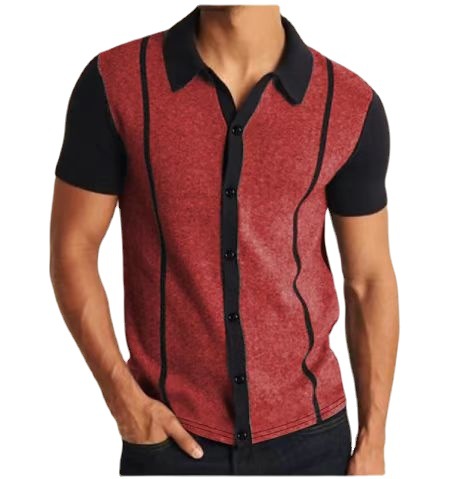 Title 4, Moda Masculina Casual Lapela Slim Camisa Manga ...