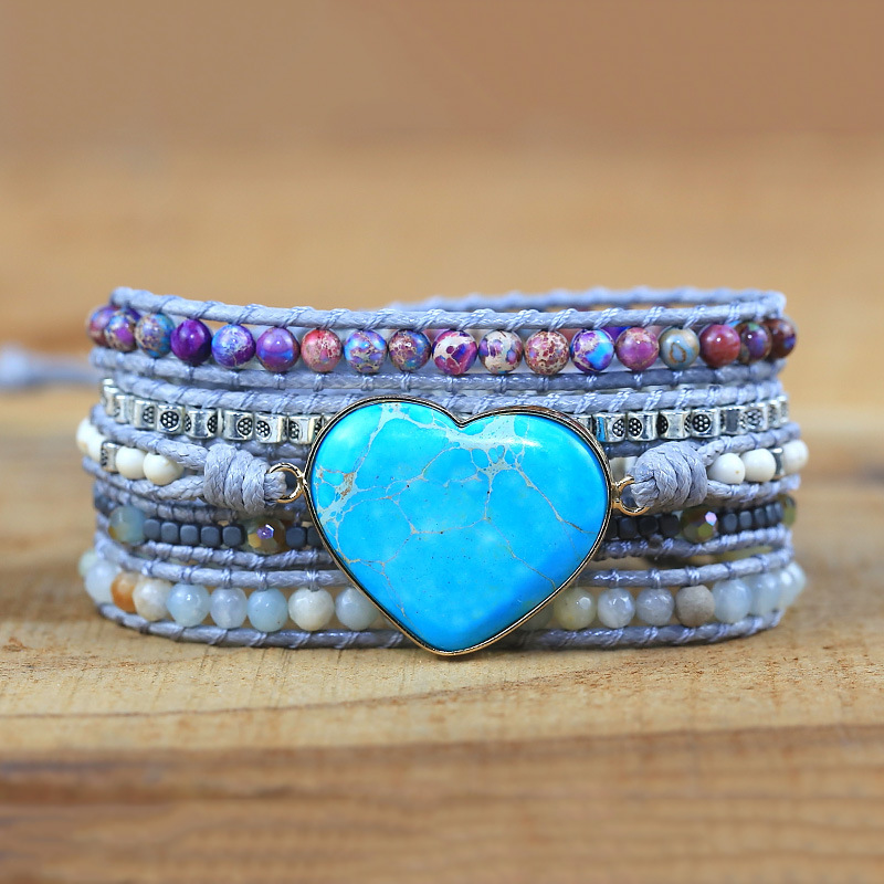 Turquoise Hand-woven Multilayer Leather Bracelet