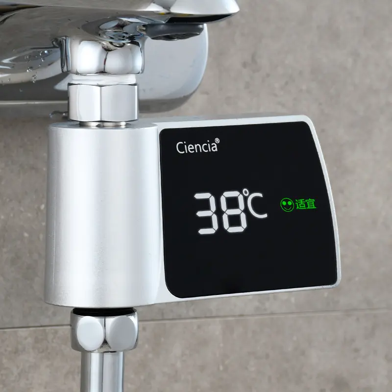 Plastic Visual Shower Faucet No Power Consumption Water Thermometer