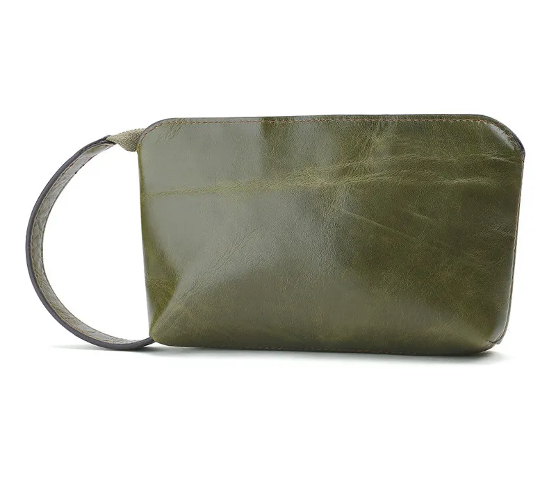 Mobile Phone Bag New Solid Color Leather Small Handbag Ladies Change Storage Clutch - Green