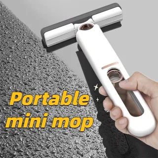 New Portable Self-NSqueeze Mini Mop, Lazy Hand Wash-Free Strong Absorbent Mop Multifunction Portable Squeeze Cleaning Mop Desk Window Glass Cleaner Kitchen Car Sponge Cleaning Mop 