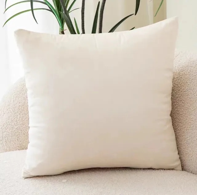 Velvet Throw Pillow Living Room Sofa Cushion Off White - Shop at LoveMi