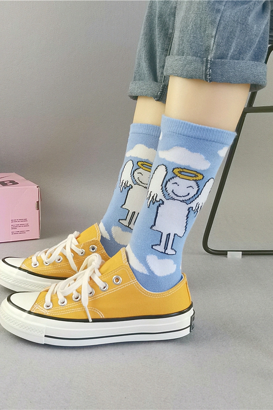 Title 1, Japanese Fashion Creative Cartoon Angel Socks F...