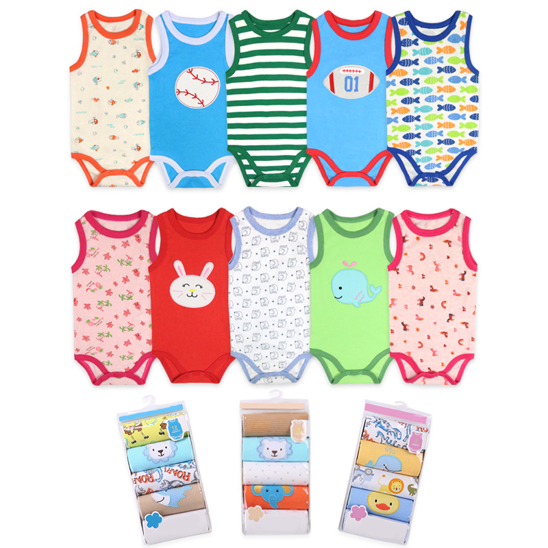 Cute And Simple Newborn Vest One-piece Romper