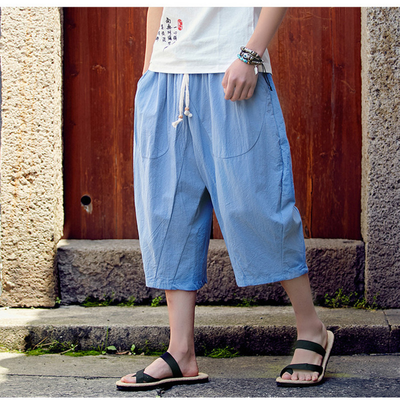 Title 5, Cotton and Linen Cropped Trousers Chinese Style...